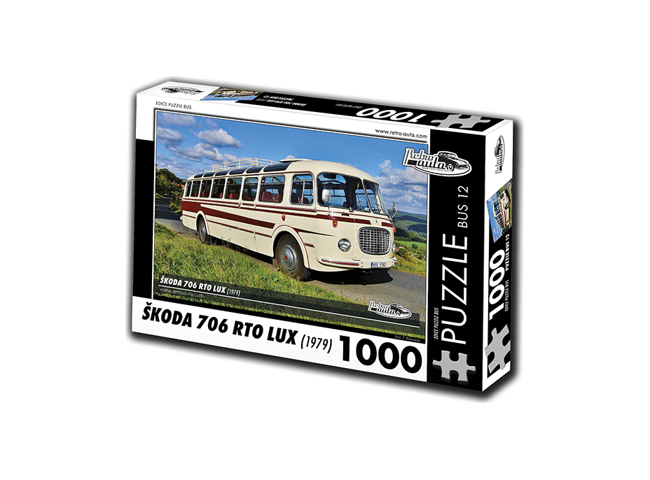 RETRO-AUTA Puzzle BUS č. 12 Škoda 706 RTO LUX (1979) 1000 dílků