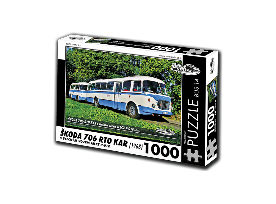 RETRO-AUTA Puzzle BUS č. 14 Škoda 706 RTO KAR (1968) 1000 dílků