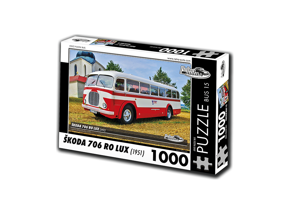 RETRO-AUTA Puzzle BUS č. 15 Škoda 706 RO LUX (1951) 1000 dílků