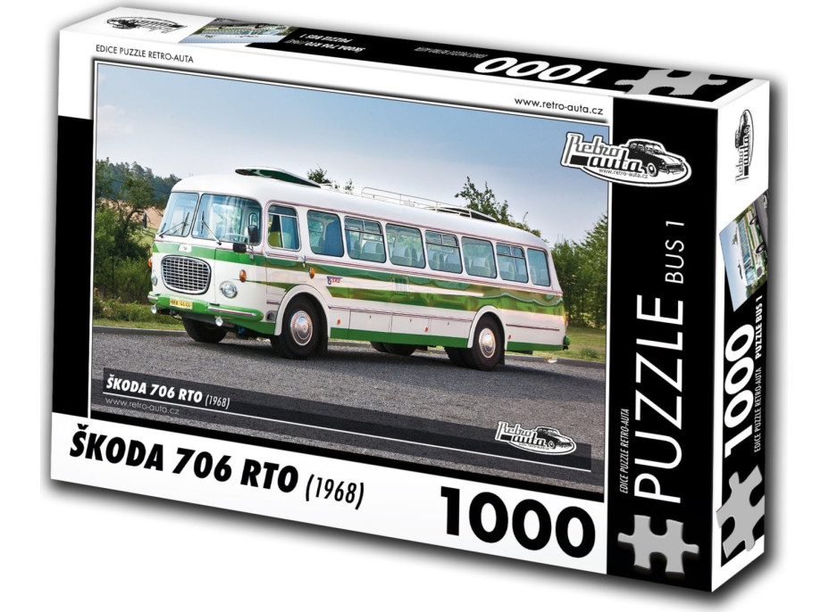 RETRO-AUTA Puzzle BUS č. 1 ŠKODA 706 RTO (1968) 1000 dílků