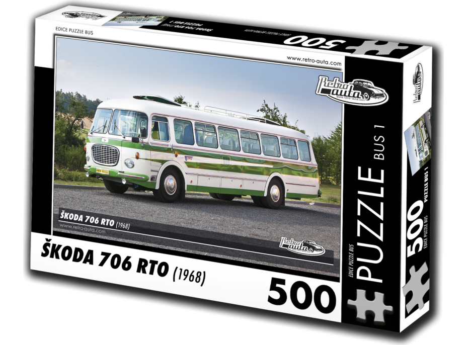 RETRO-AUTA Puzzle BUS č. 1 ŠKODA 706 RTO (1968) 500 dílků