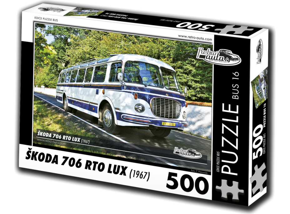 RETRO-AUTA Puzzle BUS č. 16 Škoda 706 RTO LUX (1967) 500 dílků