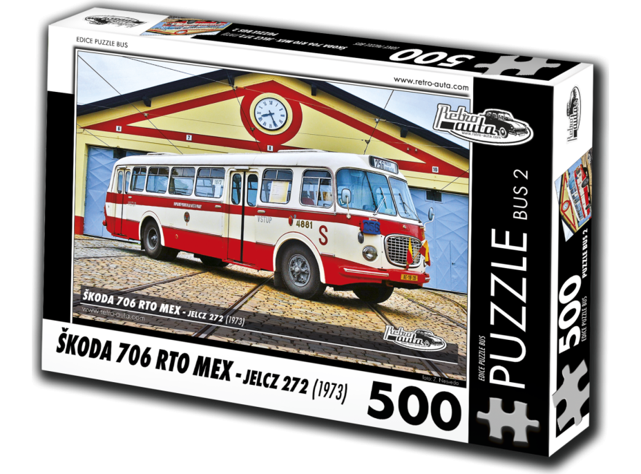 RETRO-AUTA Puzzle BUS č. 2 Škoda 706 RTO MEX (1973) 500 dílků