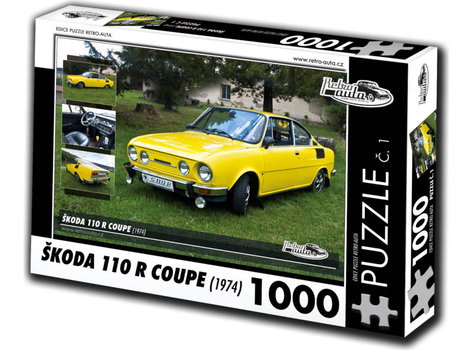 RETRO-AUTA Puzzle č. 1 ŠKODA 110 R COUPE (1974) 1000 dílků