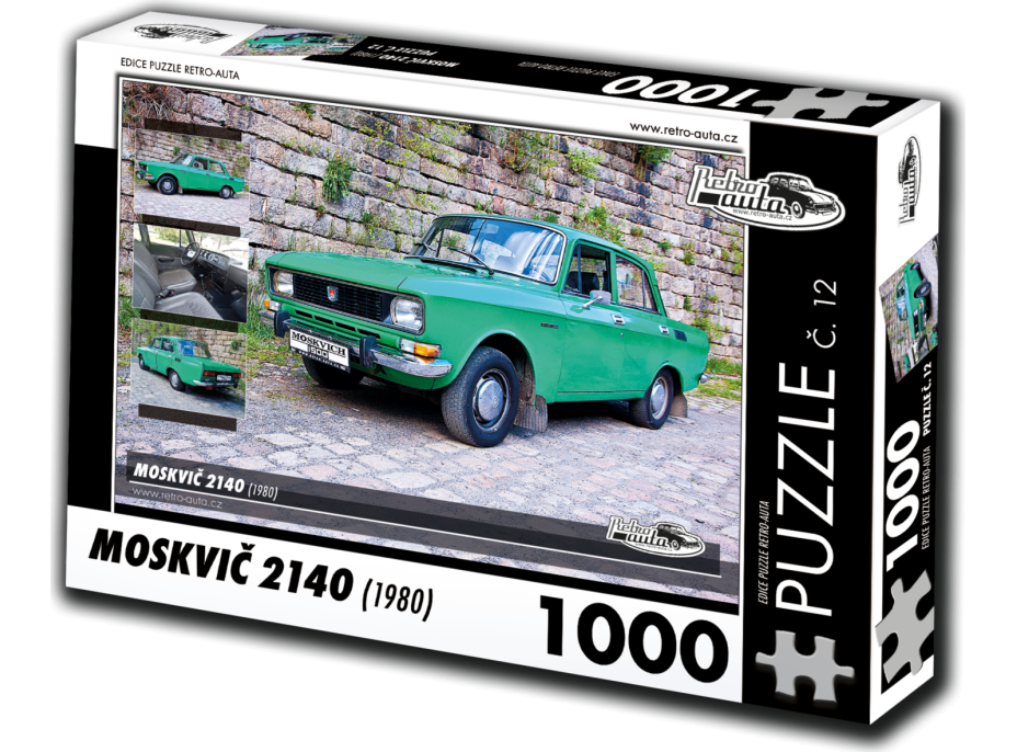 RETRO-AUTA Puzzle č. 12 Moskvič 2140 (1980) 1000 dílků