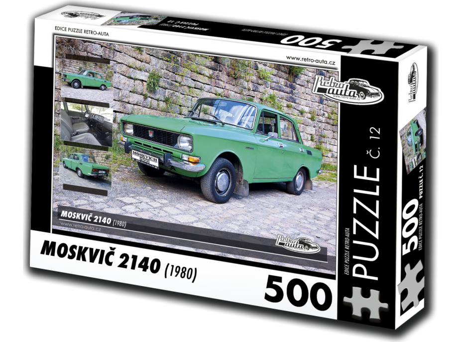 RETRO-AUTA Puzzle č. 12 Moskvič 2140 (1980) 500 dílků