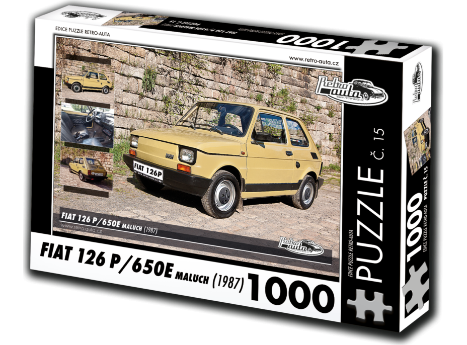 RETRO-AUTA Puzzle č. 15 Fiat 126P, 650E maluch (1983) 1000 dílků