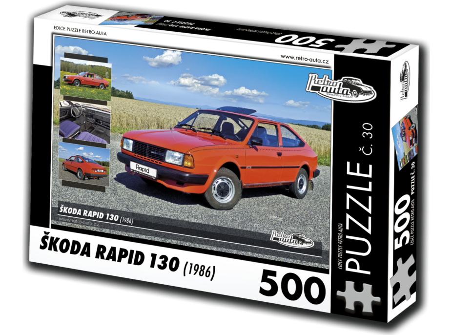 RETRO-AUTA Puzzle č. 30 Škoda Rapid 130 (1986) 500 dílků