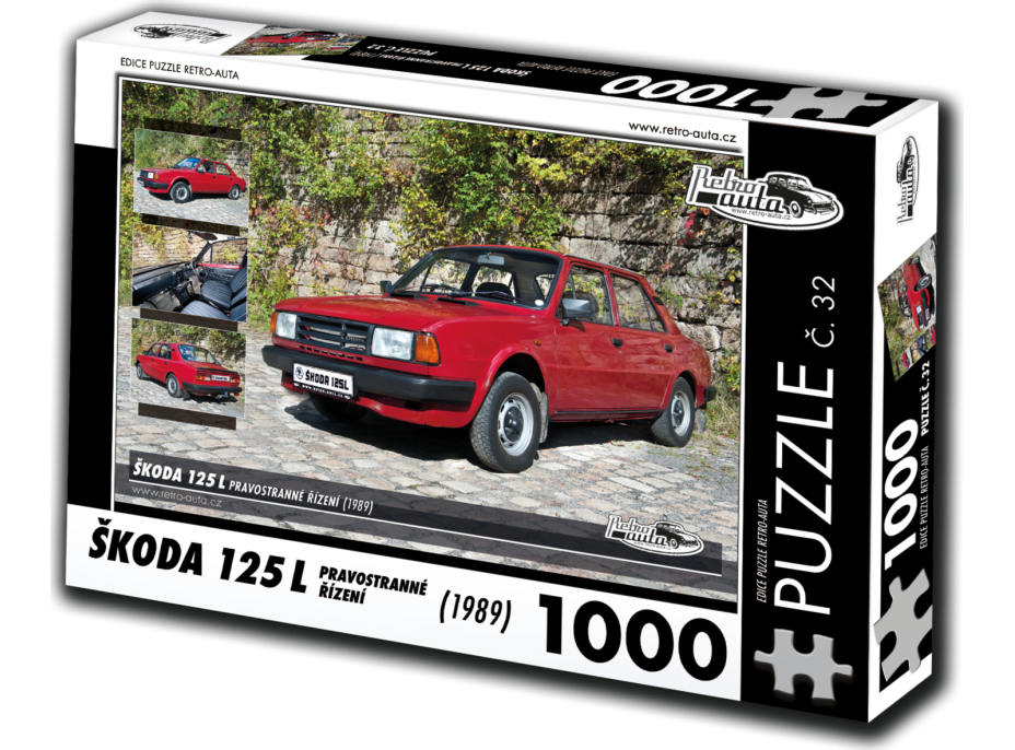 RETRO-AUTA Puzzle č. 32 Škoda 125 L pravostranné řízení (1989) 1000 dílků