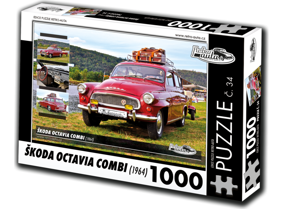 RETRO-AUTA Puzzle č. 34 Škoda Octavia Combi (1964) 1000 dílků