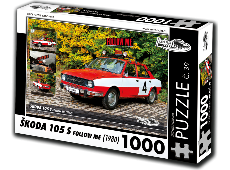 RETRO-AUTA Puzzle č. 39 Škoda 105 S Follow Me (1980) 1000 dílků