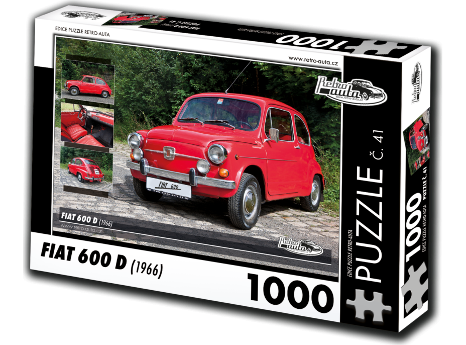 RETRO-AUTA Puzzle č. 41 Fiat 600 D (1966) 1000 dílků