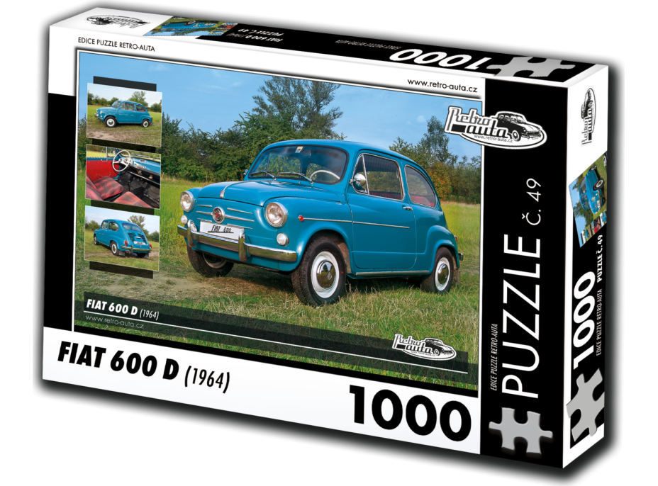 RETRO-AUTA Puzzle č. 49 Fiat 600 D (1964) 1000 dílků