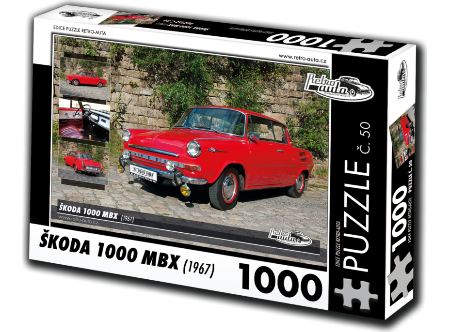 RETRO-AUTA Puzzle č. 50 Škoda 1000 MBX (1967) 1000 dílků