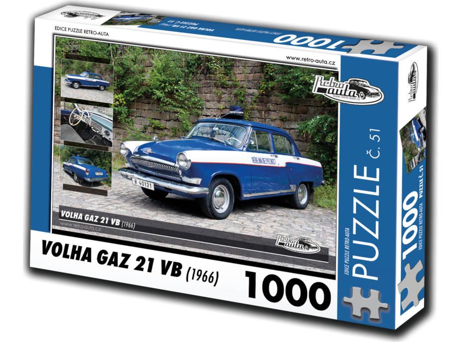 RETRO-AUTA Puzzle č. 51 Volha Gaz 21 VB (1966) 1000 dílků