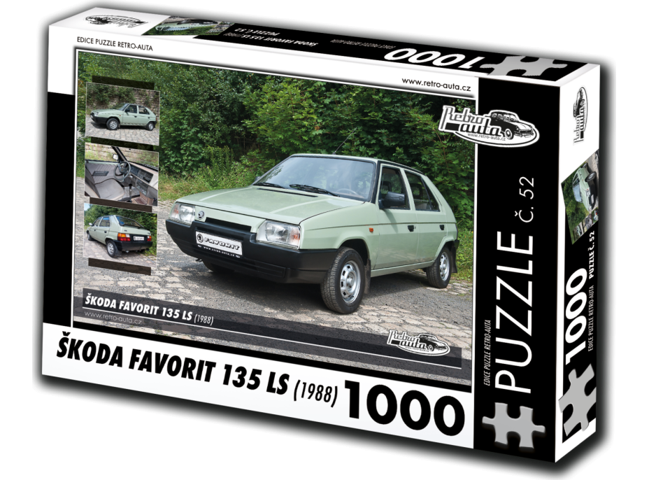 RETRO-AUTA Puzzle č. 52 Škoda Favorit 135 LS (1988) 1000 dílků