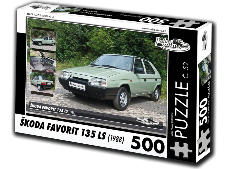 RETRO-AUTA Puzzle č. 52 Škoda Favorit 135 LS (1988) 500 dílků