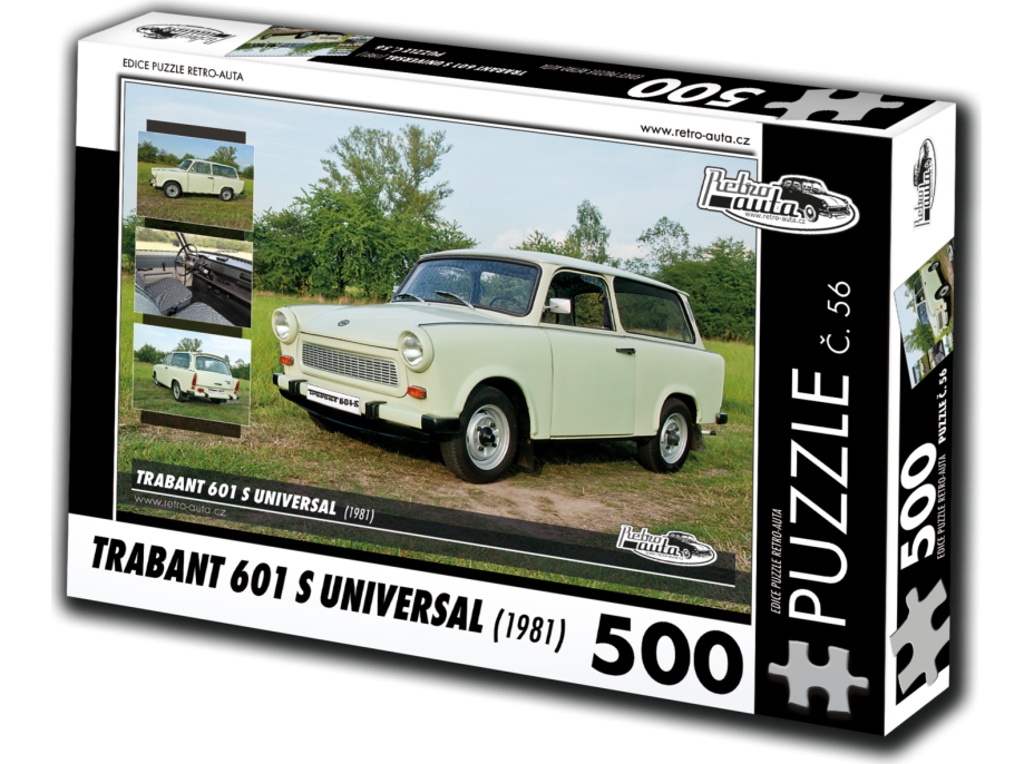 RETRO-AUTA Puzzle č. 56 Trabant 601 S Universal (1981) 500 dílků