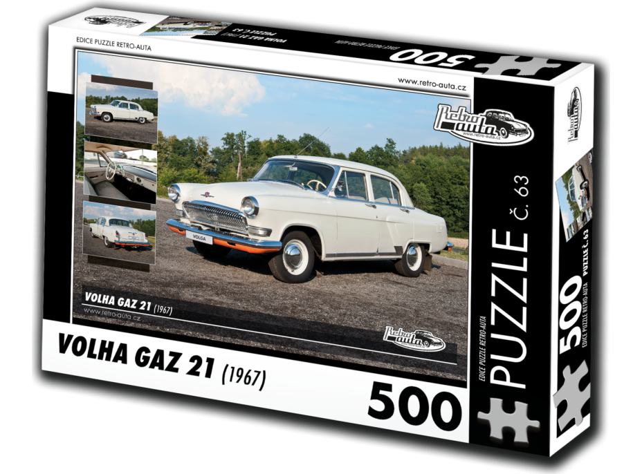 RETRO-AUTA Puzzle č. 63 Volha GAZ 21 (1967) 500 dílků