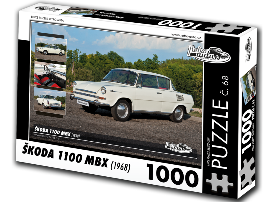 RETRO-AUTA Puzzle č. 68 Škoda 1100 MBX (1968) 1000 dílků