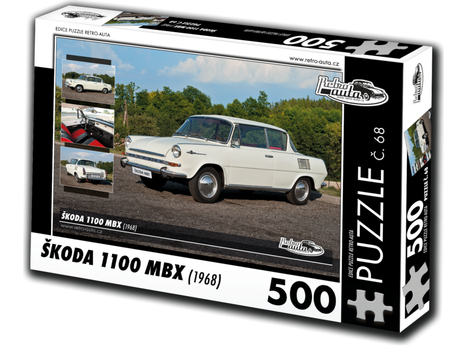 RETRO-AUTA Puzzle č. 68 Škoda 1100 MBX (1968) 500 dílků