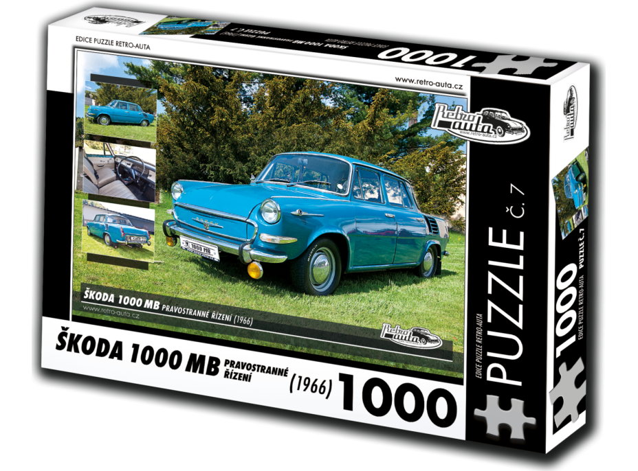 RETRO-AUTA Puzzle č. 7 Škoda 1000MB pravostranné řízení (1966) 1000 dílků