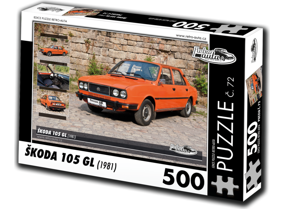 RETRO-AUTA Puzzle č. 72 Škoda 105 GL (1981) 500 dílků