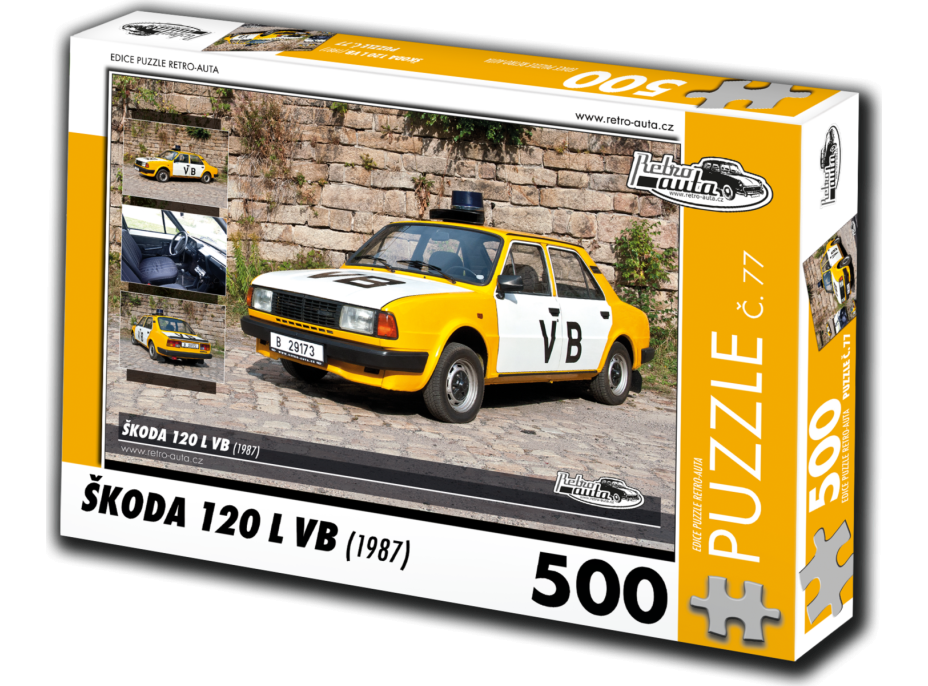 RETRO-AUTA Puzzle č. 77 Škoda 120 L VB (1987) 500 dílků