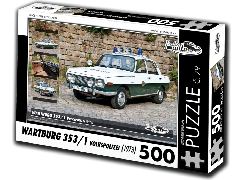 RETRO-AUTA Puzzle č. 79 Wartburg 353,1 Volkspolizei (1973) 500 dílků