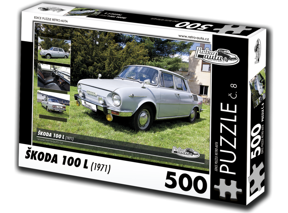 RETRO-AUTA Puzzle č. 8 Škoda 100 L (1971) 500 dílků