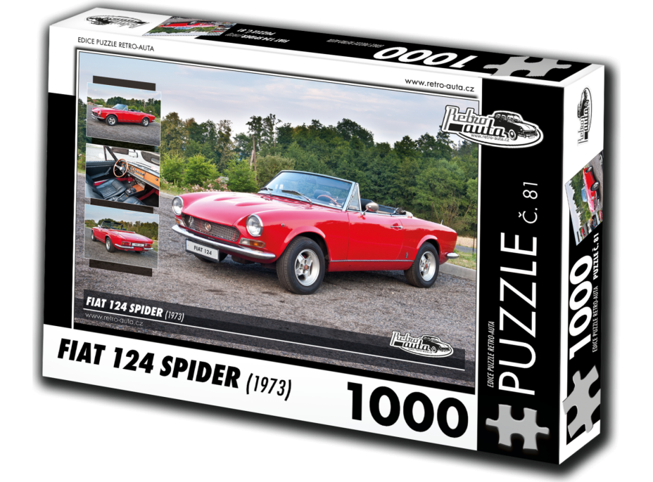 RETRO-AUTA Puzzle č. 81 Fiat 124 SPIDER (1973) 1000 dílků