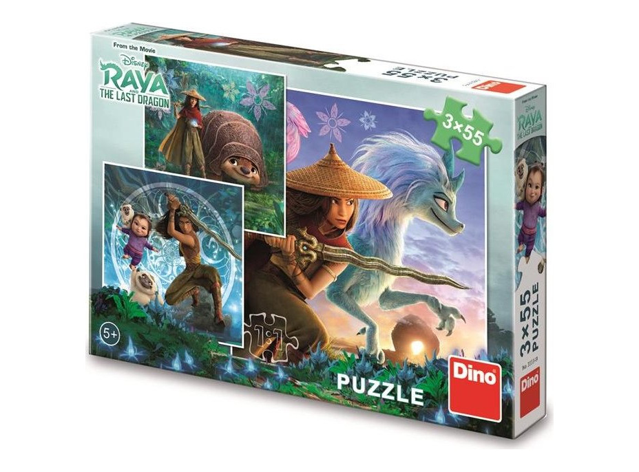 DINO Puzzle Raya a kamarádi 3x55 dílků