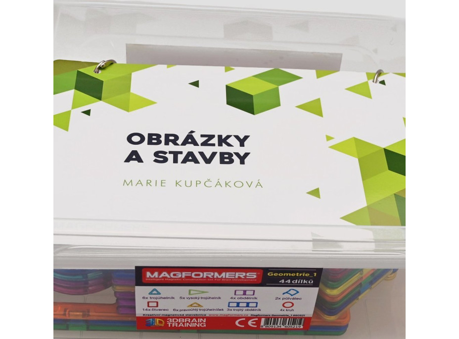 MAGFORMERS Geometrie 1: Obrázky a stavby - box 44 dílků