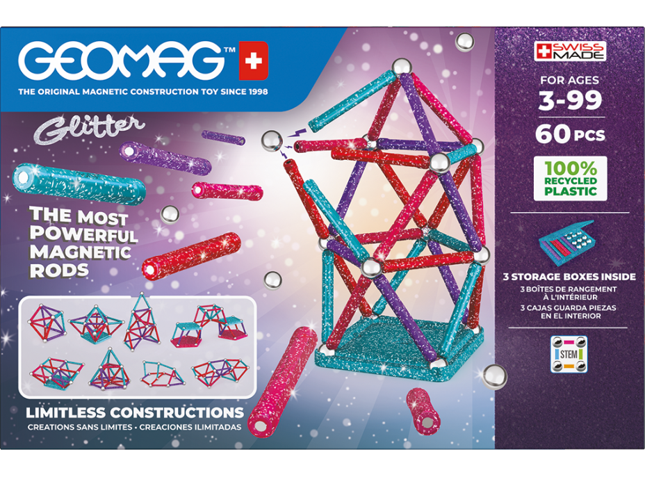 GEOMAG Glitter 60 dílků