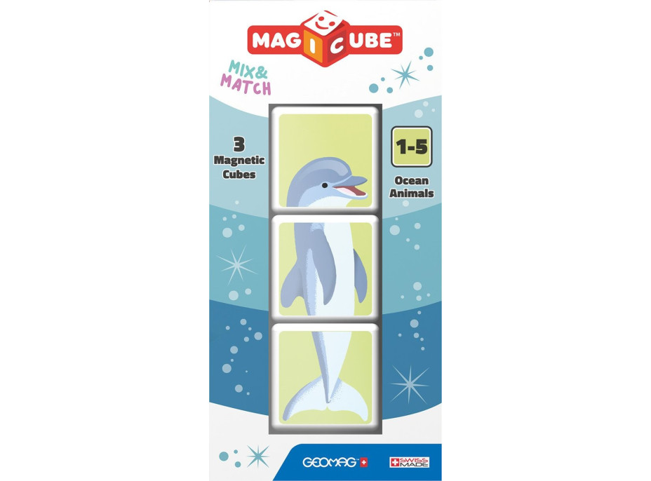 GEOMAG Magnetické kostky Magicube Mix&Match Mořští živočichové, 3 kostky