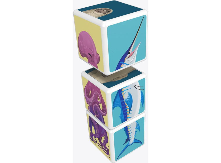 GEOMAG Magnetické kostky Magicube Mix&Match Mořští živočichové, 3 kostky