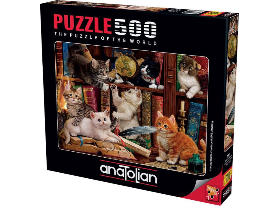 ANATOLIAN Puzzle Kočičky v knihovně 500 dílků