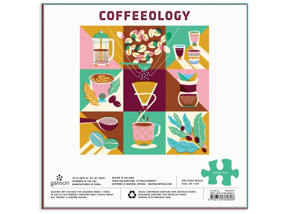 GALISON Čtvercové puzzle Coffeeology 500 dílků