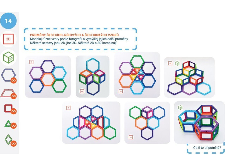 MAGFORMERS Geometrie 3: 2D a 3D - box 122 dílků