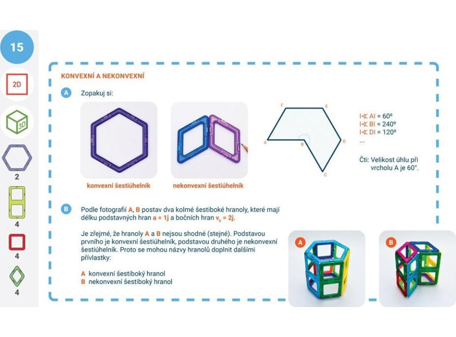 MAGFORMERS Geometrie 3: 2D a 3D - box 122 dílků