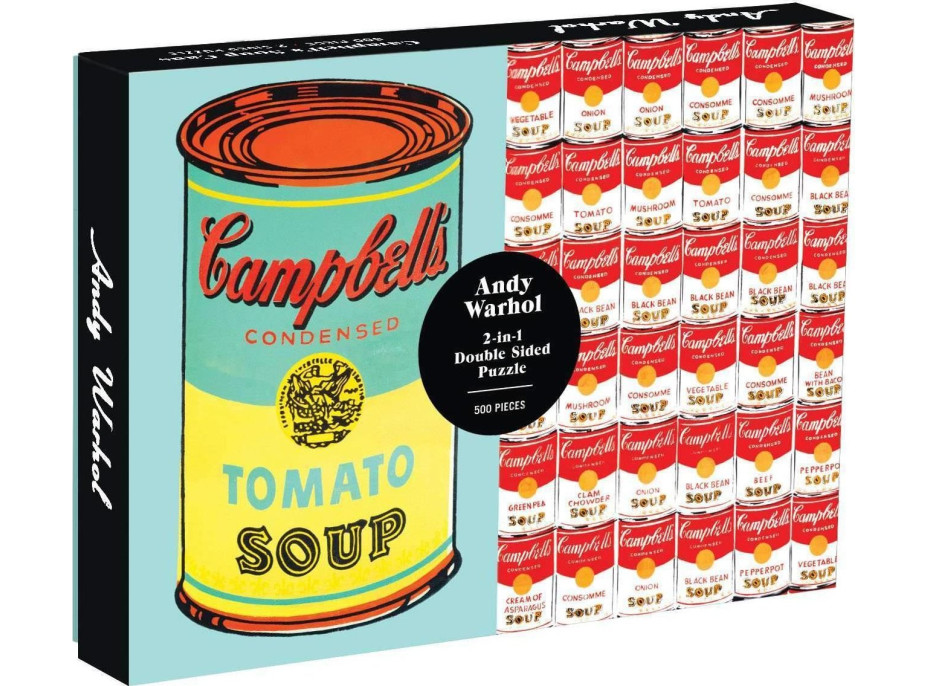 GALISON Oboustranné puzzle Andy Warhol Campbell's Soup Cans 500 dílků