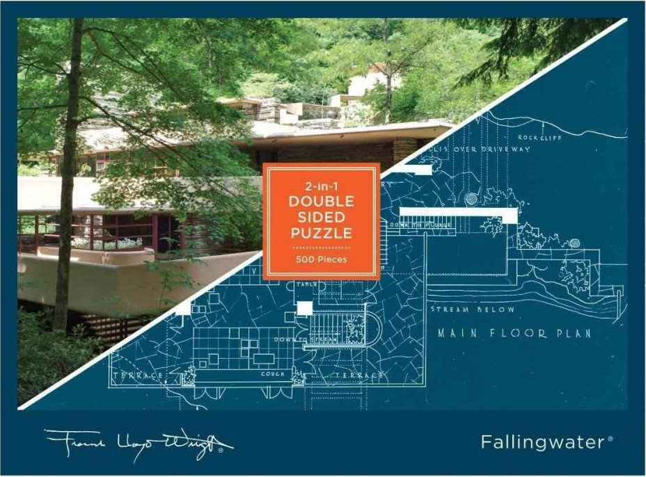 GALISON Oboustranné puzzle Frank Lloyd Wright Fallingwater 500 dílků