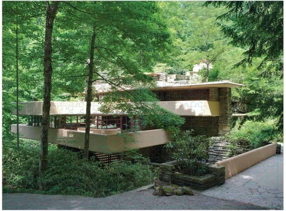 GALISON Oboustranné puzzle Frank Lloyd Wright Fallingwater 500 dílků