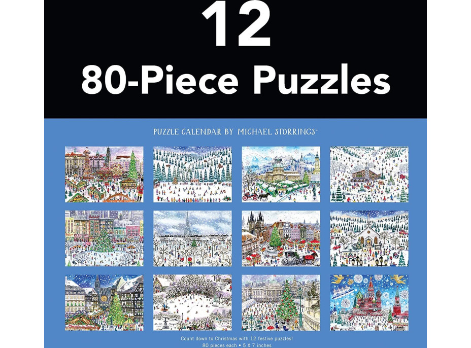 GALISON Puzzle Adventní kalendář: 12 vánočních dnů 12x80 dílků