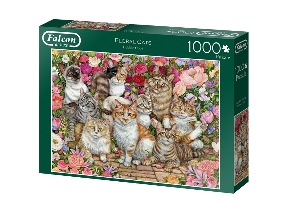 FALCON Puzzle Kočky mezi květy 1000 dílků