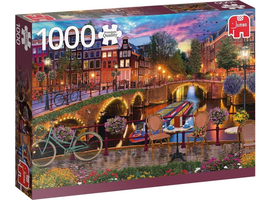 JUMBO Puzzle Vodní kanály v Amsterdamu 1000 dílků