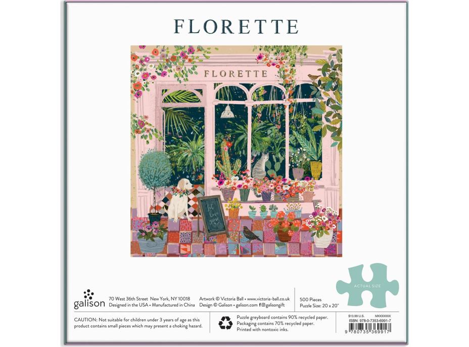 GALISON Čtvercové puzzle Květinářství Florette 500 dílků