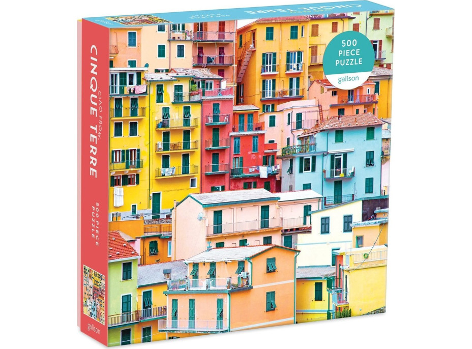 GALISON Čtvercové puzzle Pozdrav z Cinque Terre 500 dílků