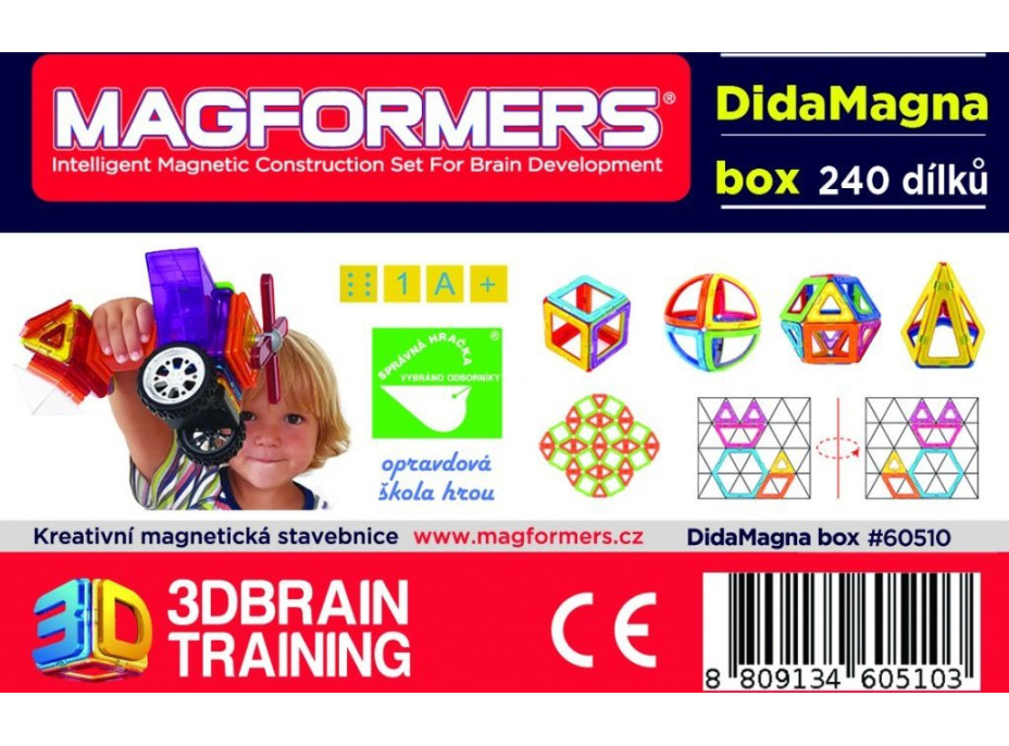 MAGFORMERS DidaMagna Box 240 dílků + textilní úložný kontejner