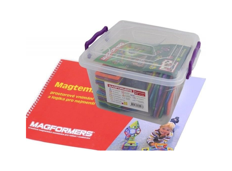 MAGFORMERS Magtematika box s učebnicí (česky) 67 dílků